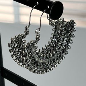 Boho Alloy Big Fan-shaped Alloy Drop Earrings